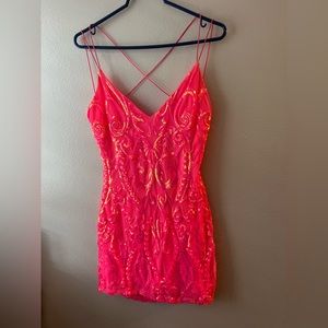Hot pink party dress